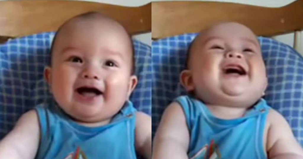 Har du hørt denne babyens latter? Jeg ramlet nesten av stolen. Fantastisk!