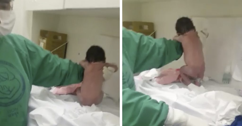 Filmen av babyen som gjør dette rett etter fødselen har nå gått verden rundt
